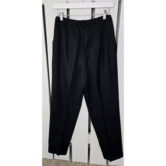 Pendleton Wool Pants Women 10P Black High Waist Pleated USA Workwear Career - Picture 2 of 12